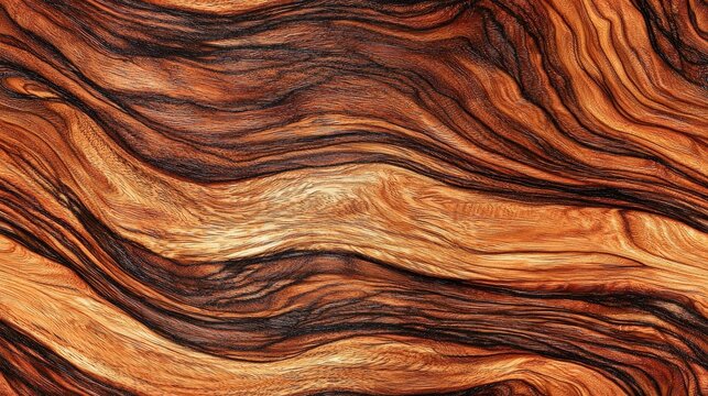Detailed Macro of Exotic Cocobolo Wood Texture with Deep Orange Hues