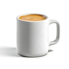 Speckled White Mug of Coffee on White Background