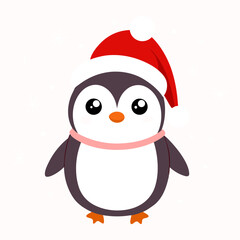 penguin with santa hat
