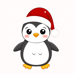 penguin with santa hat