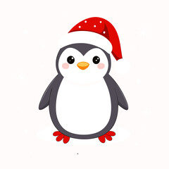penguin with santa hat