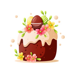 Easter cake with eggs vector illustration