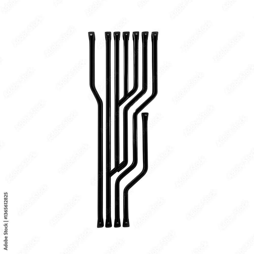 Poster abstract black lines forming a unique artistic pattern.