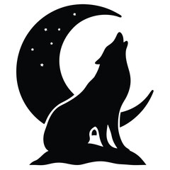 wolf howling at the moon