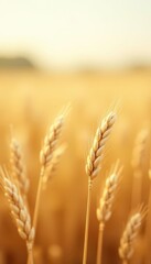 Obraz premium Soft wheat field, calming beige tones, minimalist nature scene , grass, nature