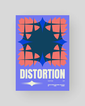 Modern placard Refraction and Distortion Glass Effect form composition