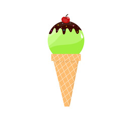 Delicious Colorful Ice Cream Flat Illustration with Fun Shapes and Tasty Toppings for Café and Restaurant Graphics.