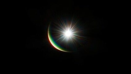 Celestial light burst, glowing orb against dark