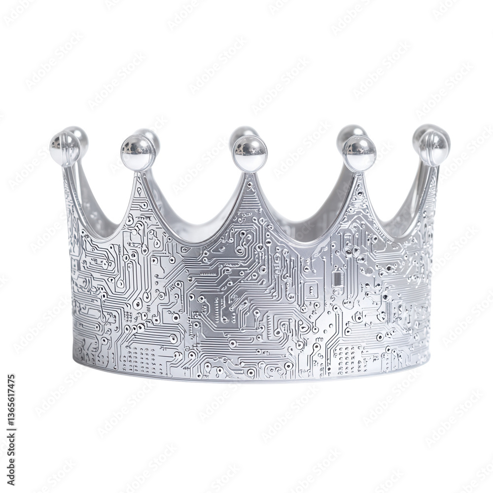 Poster crown design featuring intricate circuit patterns.