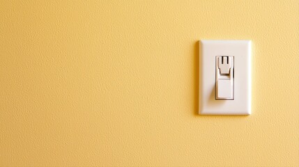 Light switch on yellow wall in modern interior design