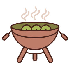 barbecue, cook, cookout, fire, food, grill, illustration, menu, party, picnic, vintage, weekend