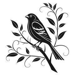 Canary black silhouette icon vector