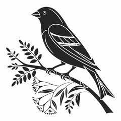 Canary black silhouette icon vector