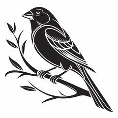 Canary black silhouette icon vector