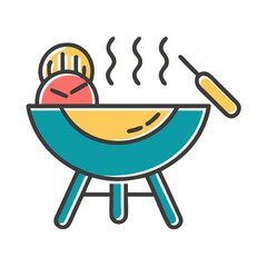 barbecue, cook, cookout, fire, food, grill, illustration, menu, party, picnic, vintage, weekend