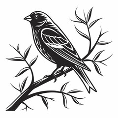 Canary black silhouette icon vector