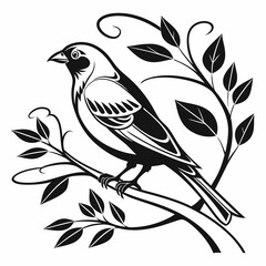 Canary black silhouette icon vector
