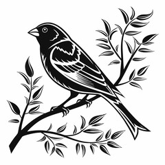Canary black silhouette icon vector