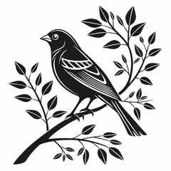Canary black silhouette icon vector