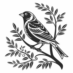 Canary black silhouette icon vector