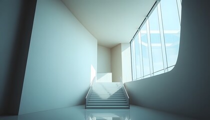 Modern Minimalist Interior Staircase and Window