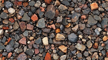 Naklejka premium Seamless Arid Savanna Ground Texture with Dry Soil and Stones