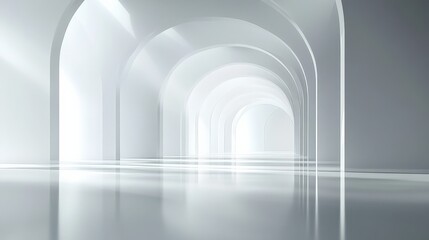 Fototapeta premium Modern Archway Corridor with White Light
