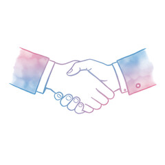 Watercolor Handshake Partnership, Agreement, and Collaboration