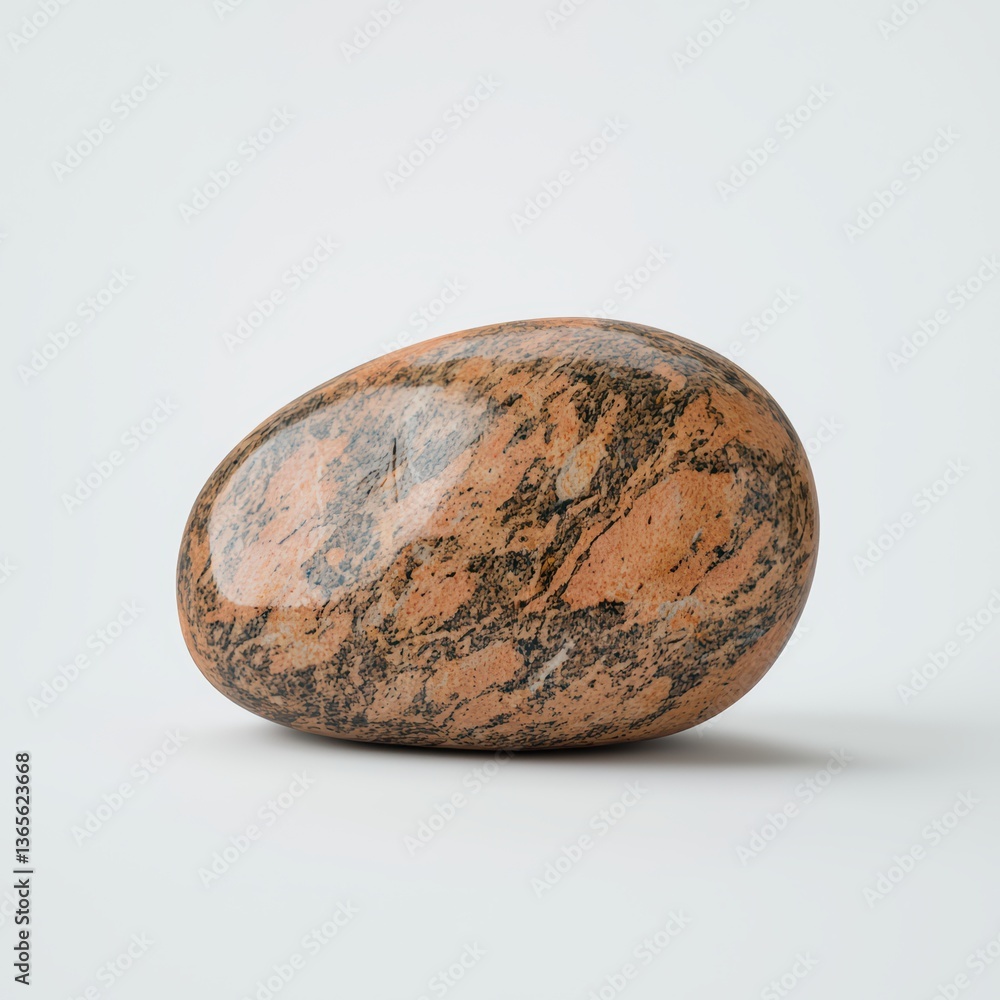 Poster Smooth oval stone with unique patterns and textures