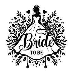 Bride to be logo vector silhouette 