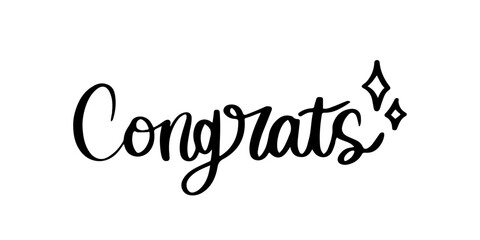 Congrats Lettering Typography on Transparent Background 