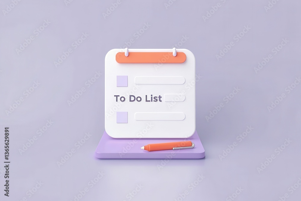 Poster to-do list with checkboxes and a pen on a pastel background.