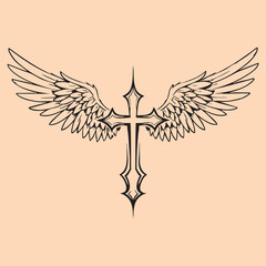 black and white tattoo design of Jesus Christ cross
