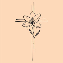 black and white tattoo design of Jesus Christ cross