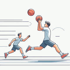 Naklejka premium vector of young man playing basketball