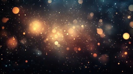 Fototapeta premium Colorful bokeh lights create a dreamy atmosphere in a dark background during a festive celebration at night