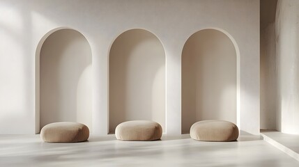 Minimalist Studio Background with Soft Ambient Lighting and Gentle Shadow Play for Branding and Editorial Use