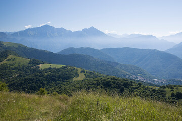 Panoramic view.
Panoramic view of Lombardy mountains, seen from path to “Palanzone” mountain.