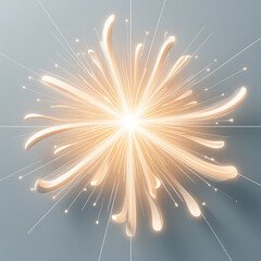 Obraz premium The burst of luminous brilliance showcases an abstract explosion of light. Rays of light emanate from the center, creating a captivating visual symphony.
