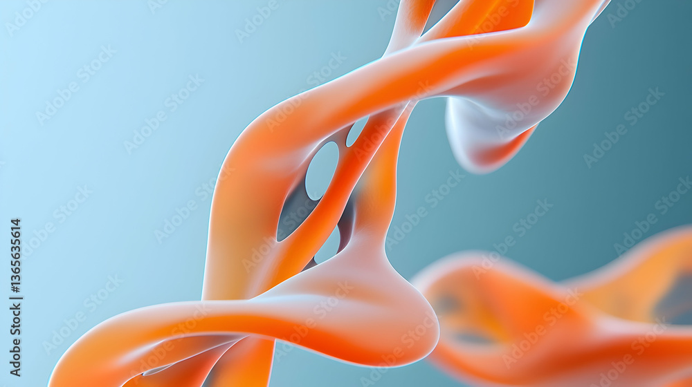 Poster abstract 3d rendering of dna double helix structure