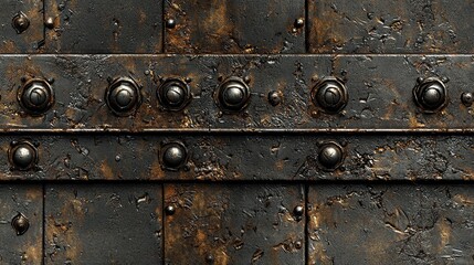 Metallic Riveted Plate Texture Seamless Background for Industrial Use