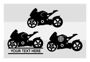 Obraz premium Motorcycle SVG, Motorcycle Silhouette, Motor Bike Svg, Chopper, Big Bike Svg, Motor cycle Svg, Classic Motorcycle, Motorbike, Vector, Motorcycle Png, Motorcycle Monogram, Split Monogram, Circle