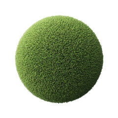 Textured green sphere resembling a mossy surface against a dark background.