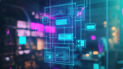 Vibrant Blue and Pink Graphic Design Featuring Dynamic Line of Data Representing Modern Technology and Digital Innovation with Artistic Flair