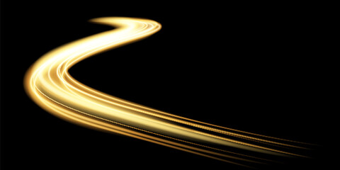 Gold light trail, wave speed.