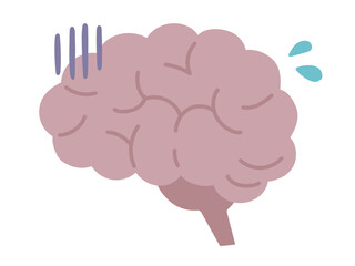 シンプルで不健康な脳ミソのイラスト
