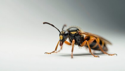 Close-up of single insect on pure white background, isolated, illustration