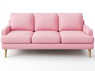 Fototapeta premium Modern Pink Sofa with Removable Lined Cushions and Clean creation