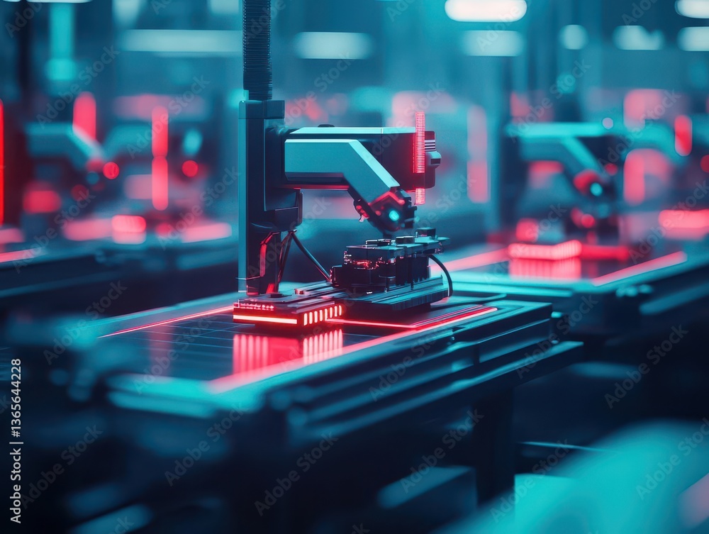 Poster advanced industrial 3d printer operating in modern factory environment with intricate technology sho