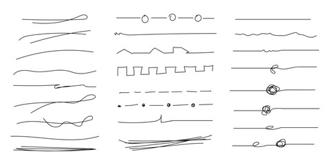 Grunge lines. Hand drawn. Lines for emphasizing, highlighting.	